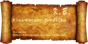 Kleinberger Boróka névjegykártya